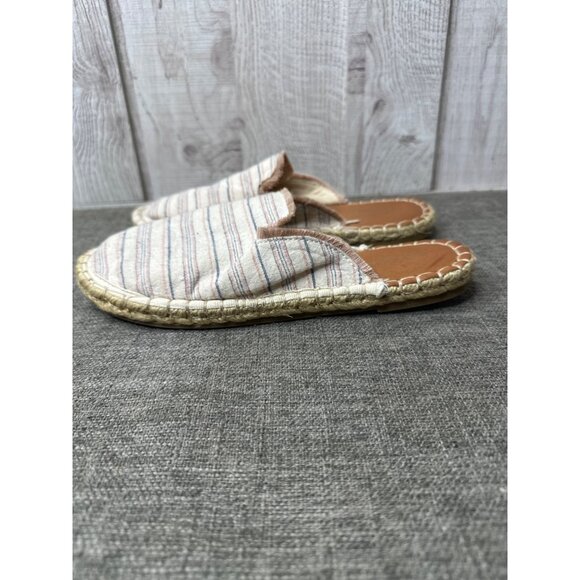 Maurices Womens Striped Espadrille Slip-On Shoes Size 7 Beige & Pink Canvas - Picture 3 of 7